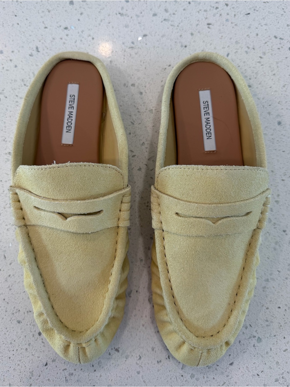 Steve Madden Yellow Suede Backless Loafer Mules- SIZE 7 - Picture 6 of 10